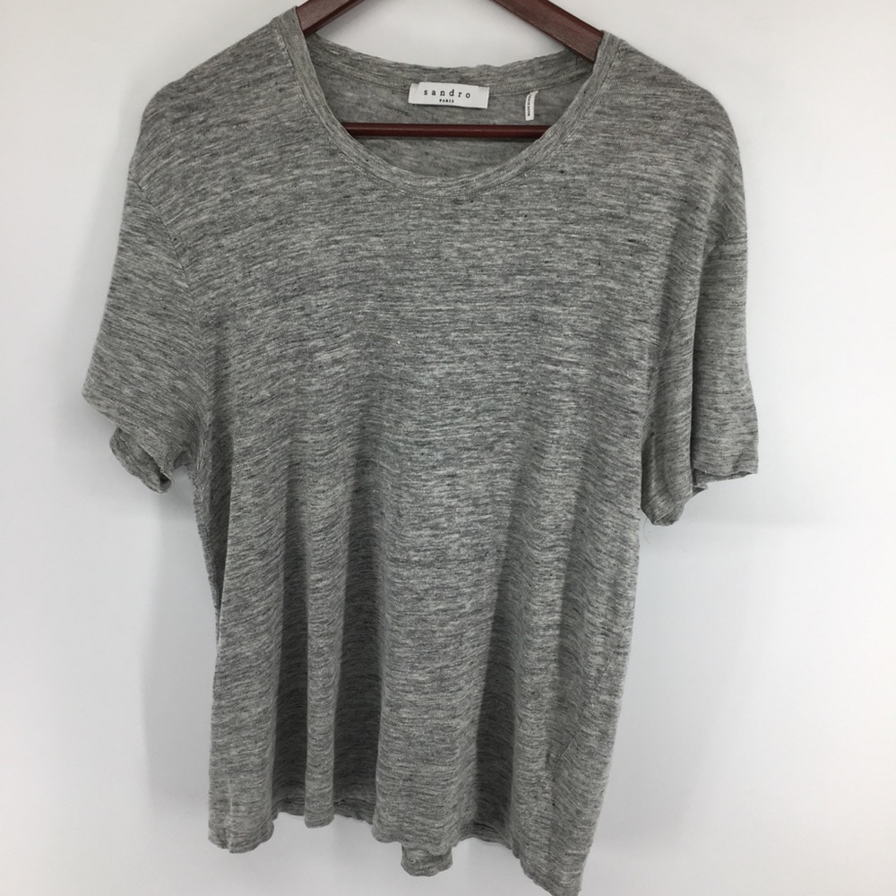 Sandro Heather Gray Short Sleeve Tee